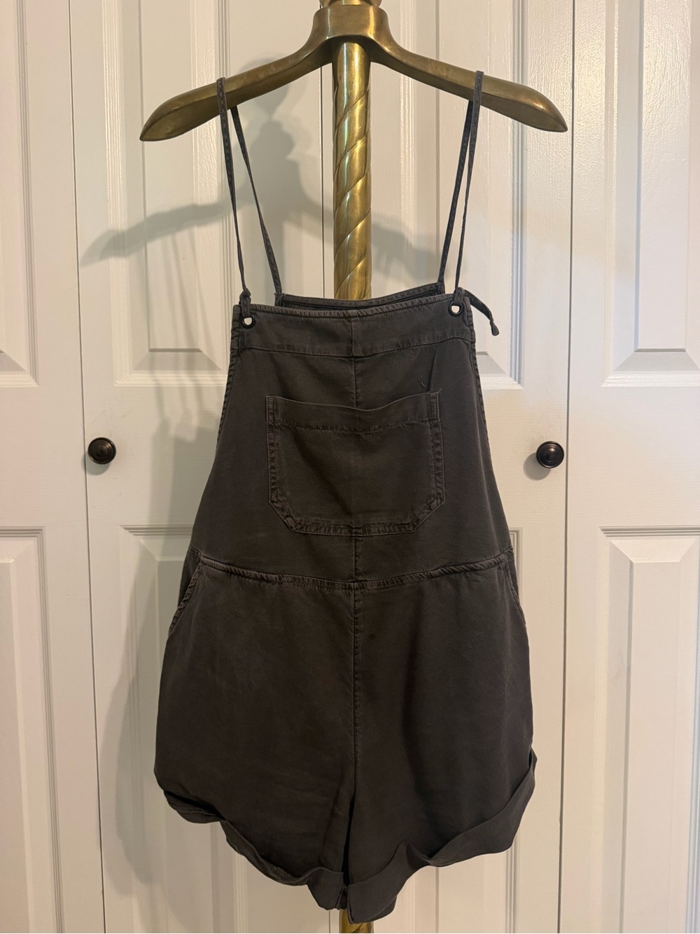 Billabong Black Short Overalls Romper